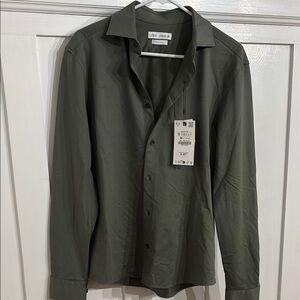 Men's Olive Green Button-Up Jacket